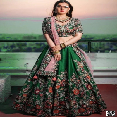 রেডিমেড লেহেঙ্গা এমব্রয়ডারি পার্টি ড্রেস